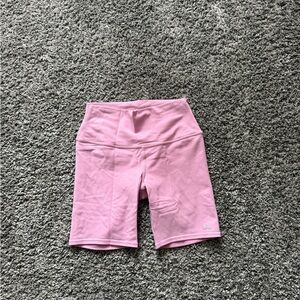 ALO Yoga Light Pink High-Rise Bike Shorts